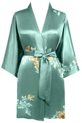 BABEYOND Short Kimono Bath Robe Blouse Satin Silky Kimono Cover Up Loose Cardigan Sleepwear Wedding Robe