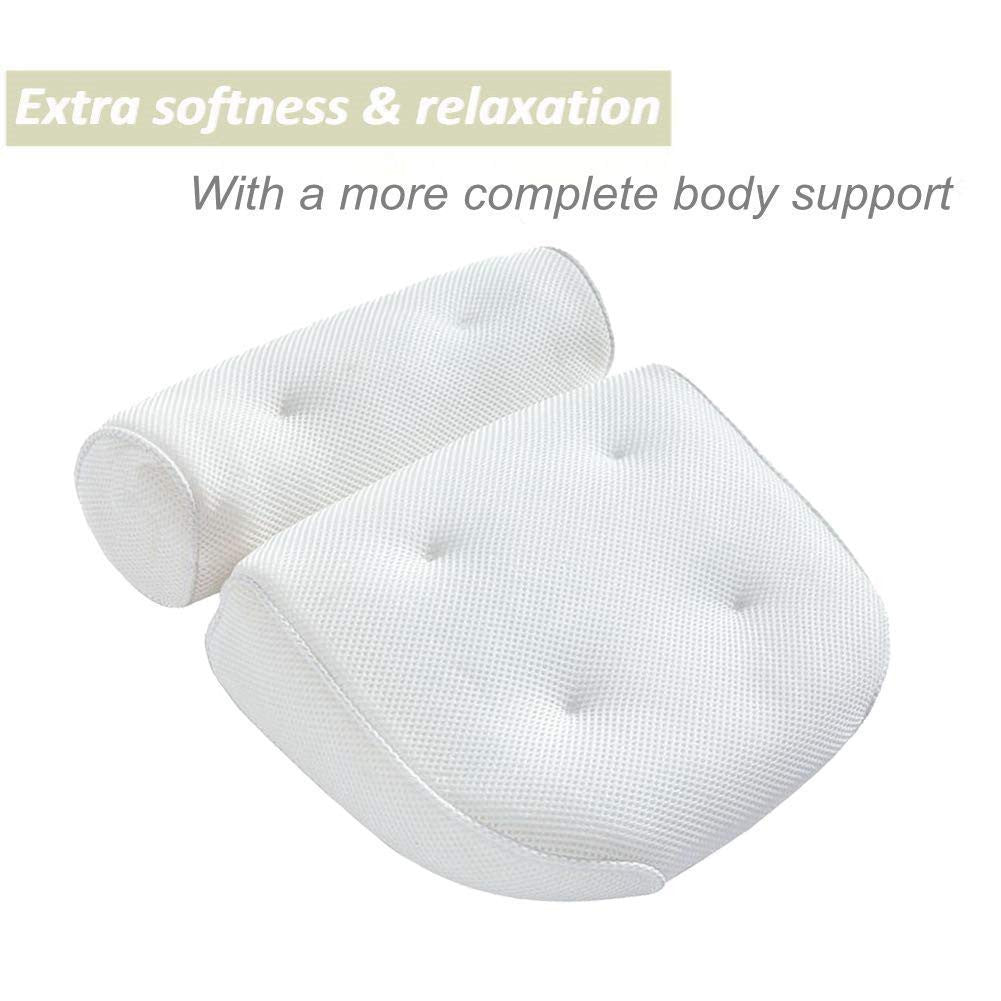 3D Mesh Bath Pillow with 6 Suction Cups