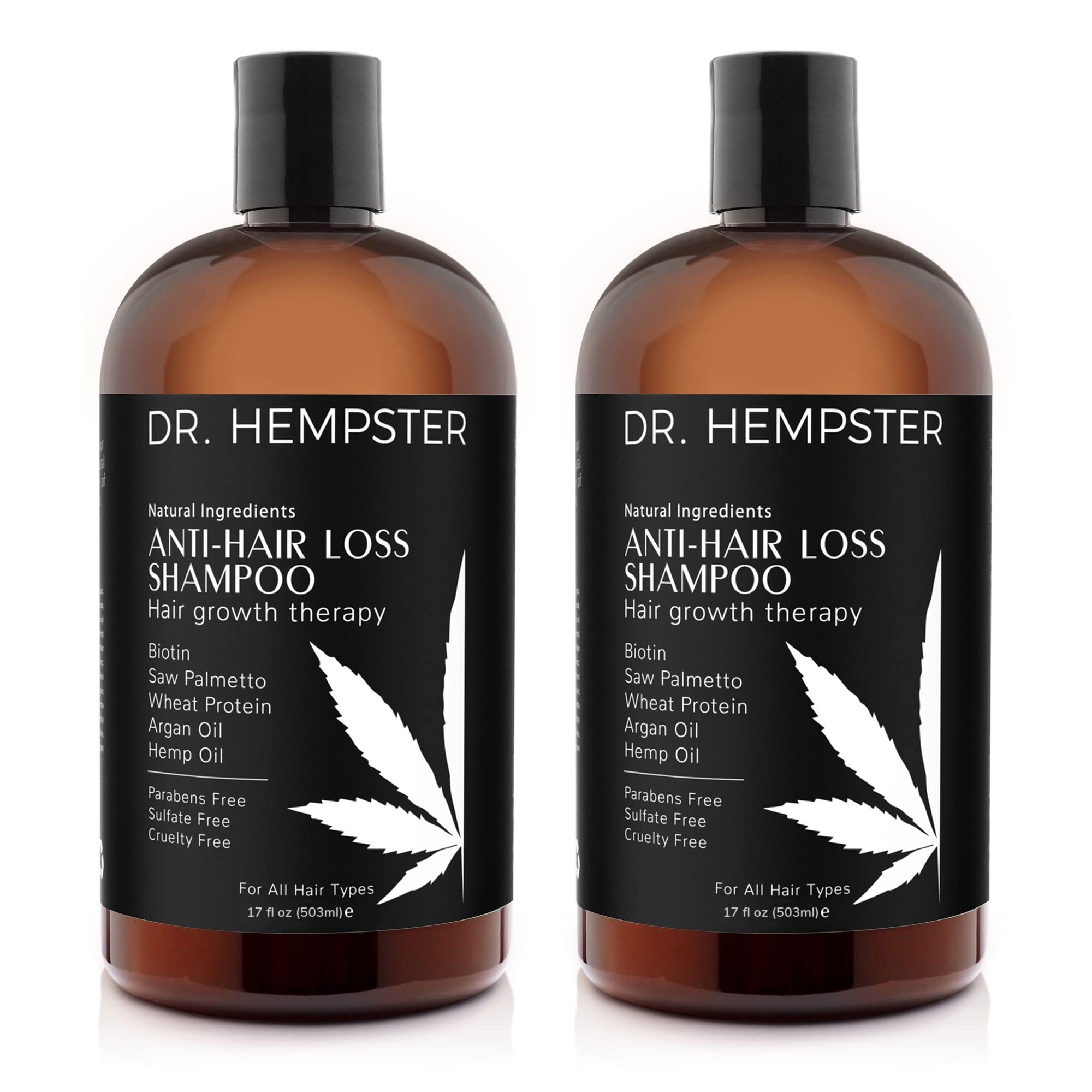 Biotin & Hemp Natural Shampoo 2 Pack - Shampoo for Thinning Hair and Hair Loss - Volumizing Treatments for Women and Men - Hair Growth Shampoo - Paraben & Sulfate Free - for All Hair Types