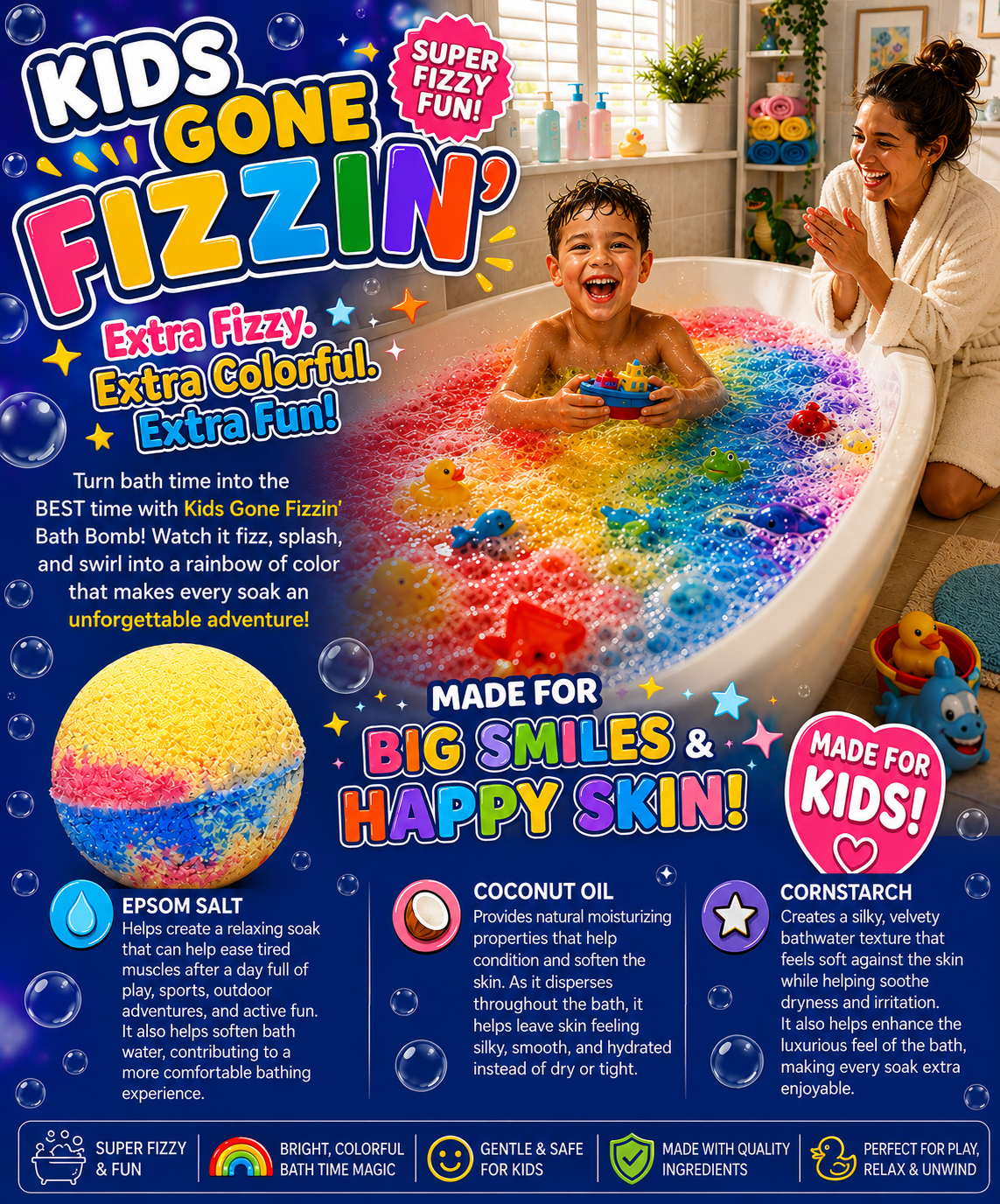 Kids Gone Fizzin Bath Bomb