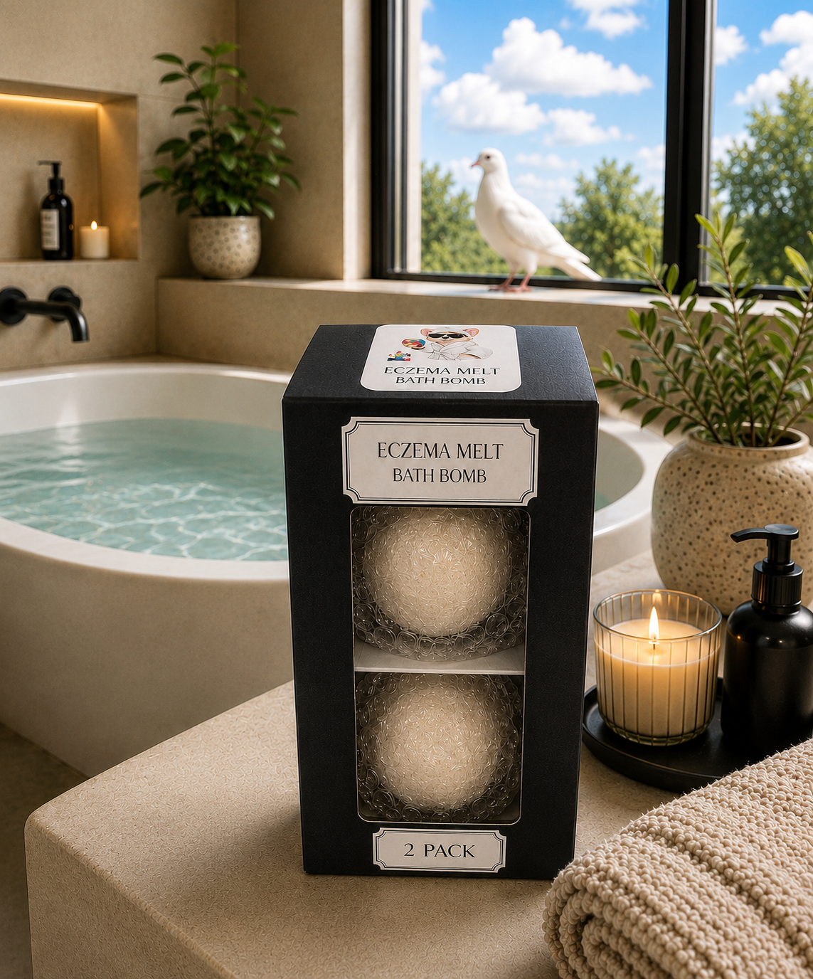 Eczema Melt Bath Bomb | Dye-Free Wellness Series