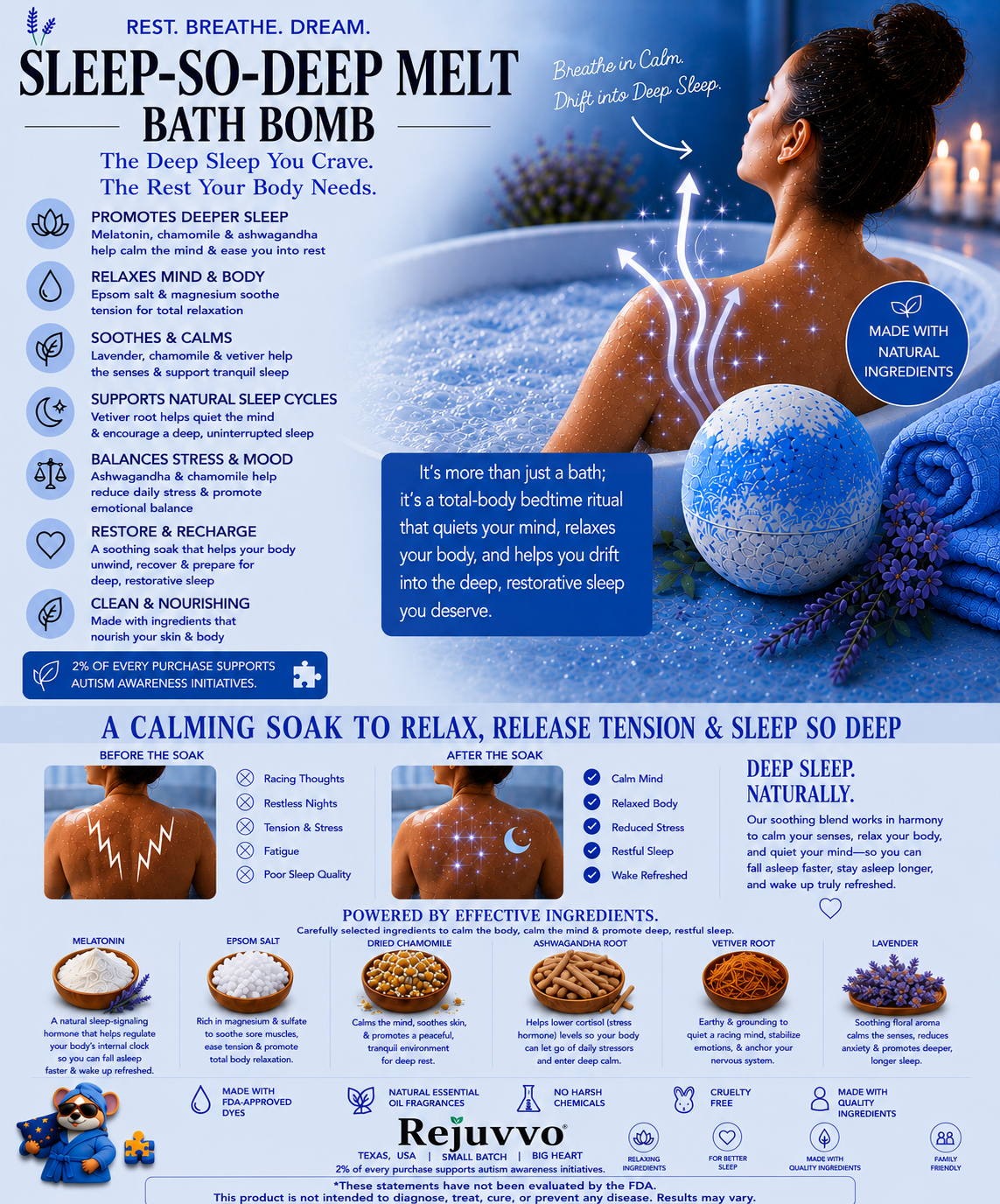 Sleep-So-Deep Melt Bath Bomb | Sleep Series