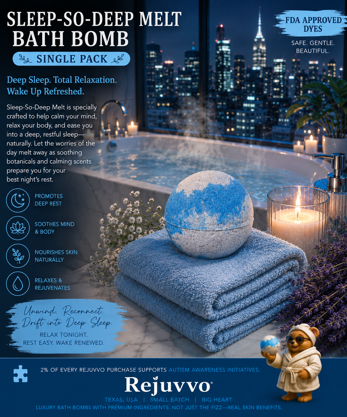 Sleep-So-Deep Melt Bath Bomb | Sleep Series