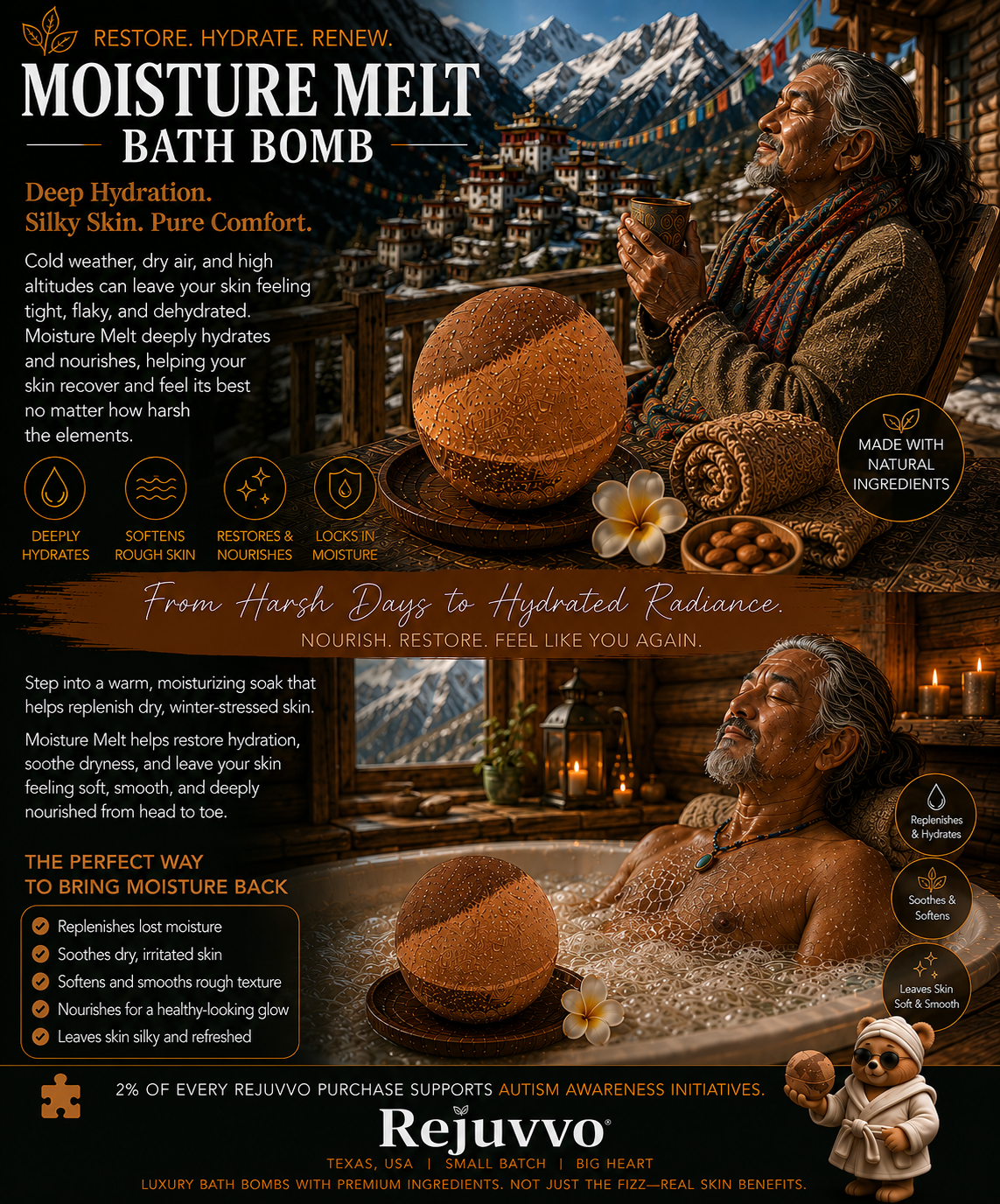 Moisture Melt Bath Bomb | Dye-Free Wellness Series