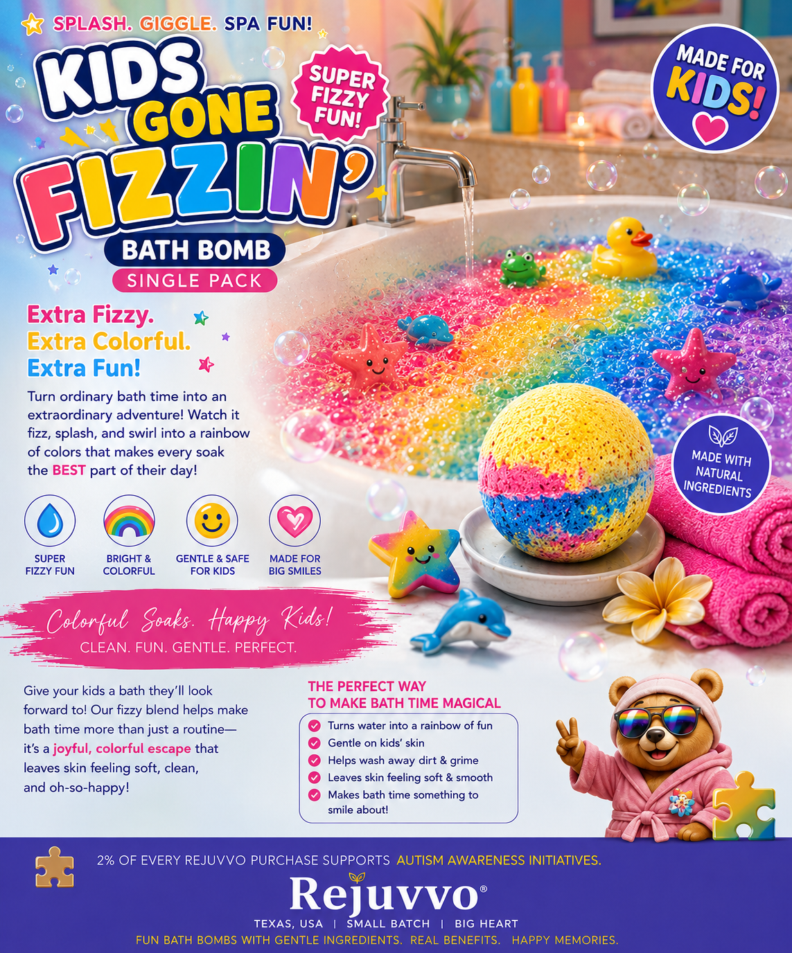Kids Gone Fizzin Bath Bomb
