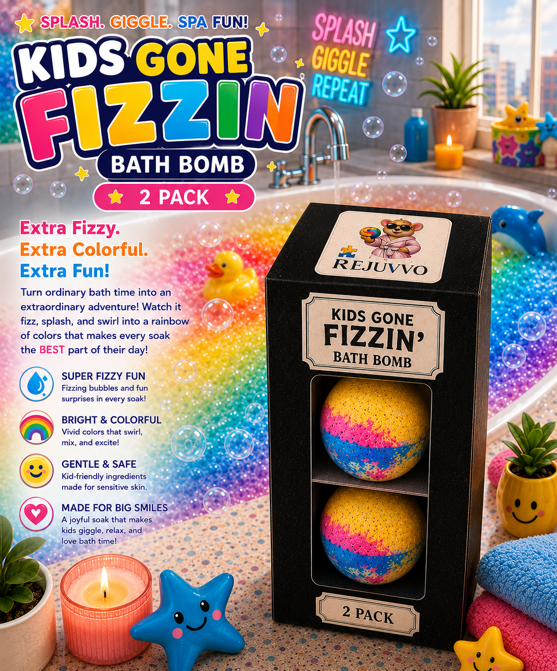Kids Gone Fizzin Bath Bomb