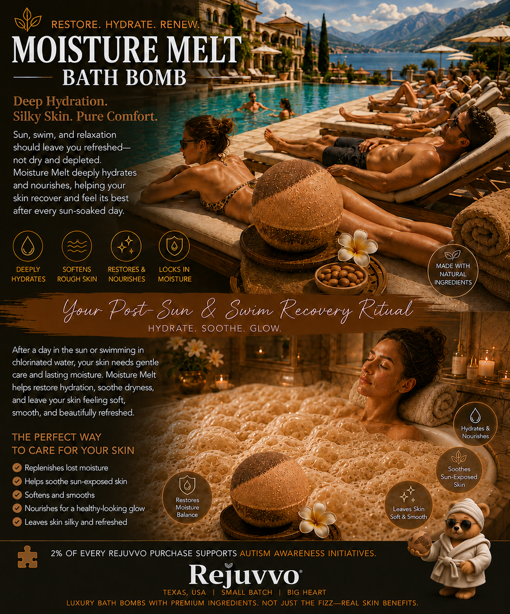 Moisture Melt Bath Bomb | Dye-Free Wellness Series