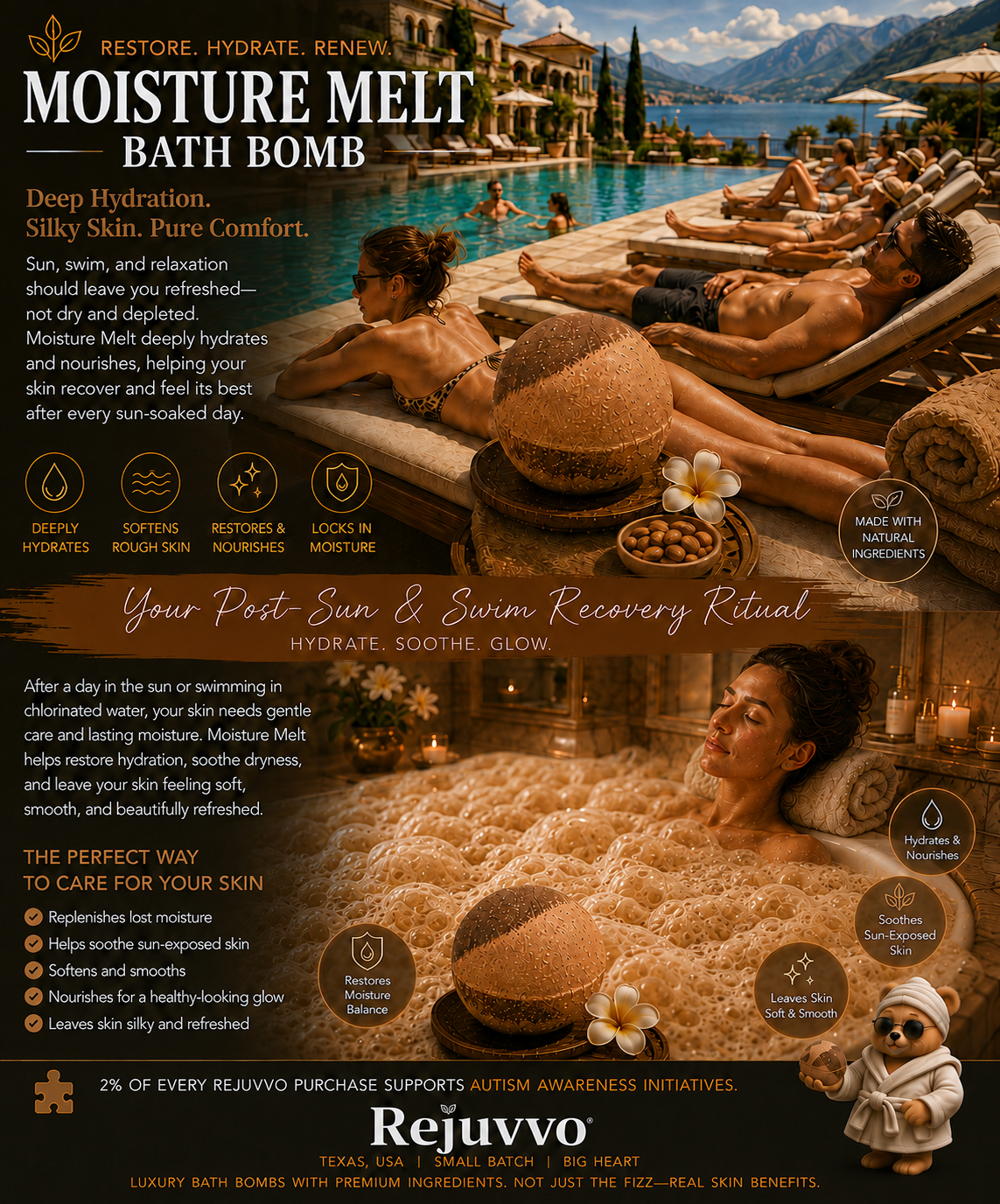 Moisture Melt Bath Bomb | Dye-Free Wellness Series
