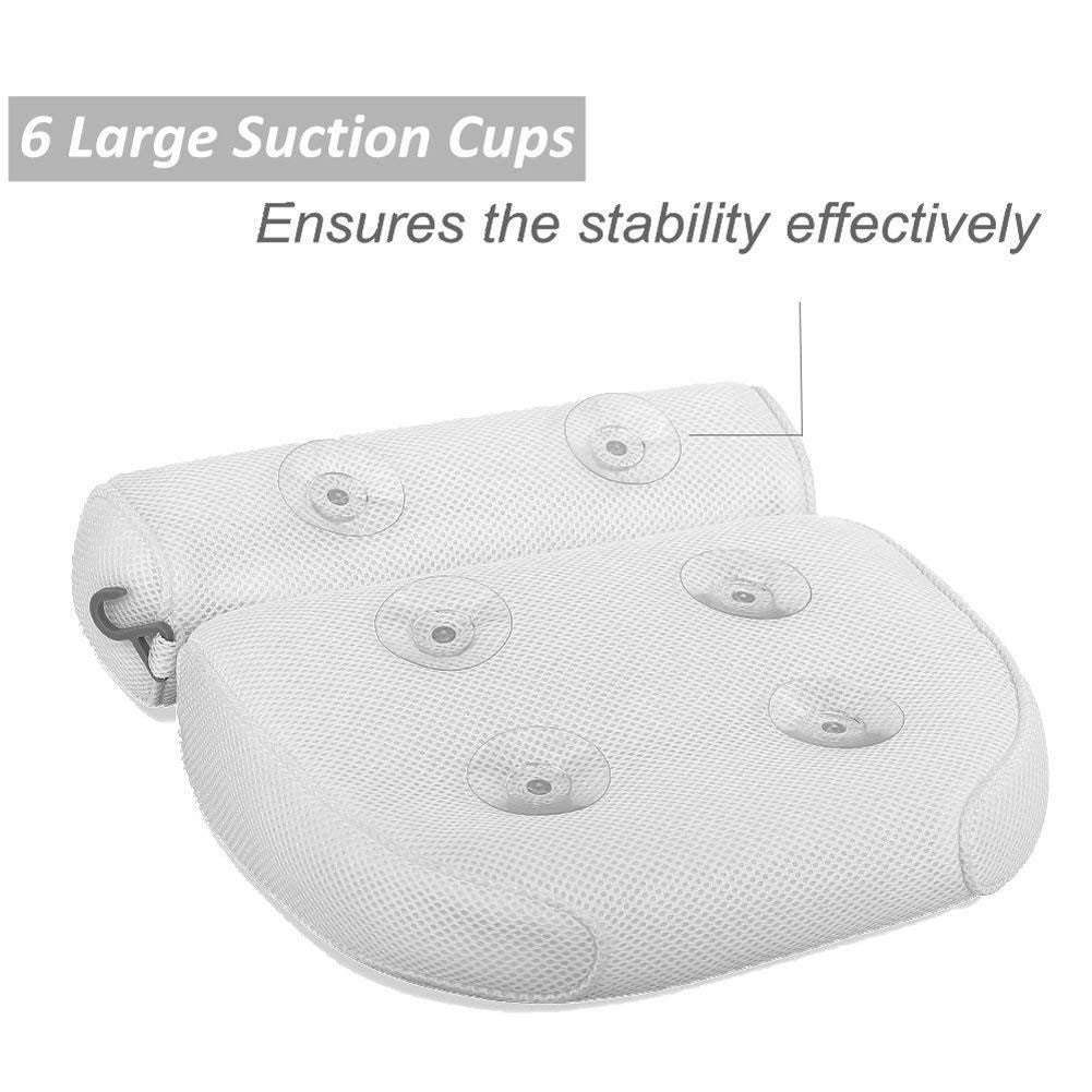 3D Mesh Bath Pillow with 6 Suction Cups